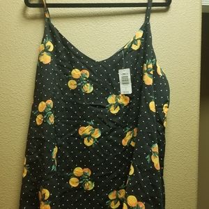 Black peach and polka dots tank
